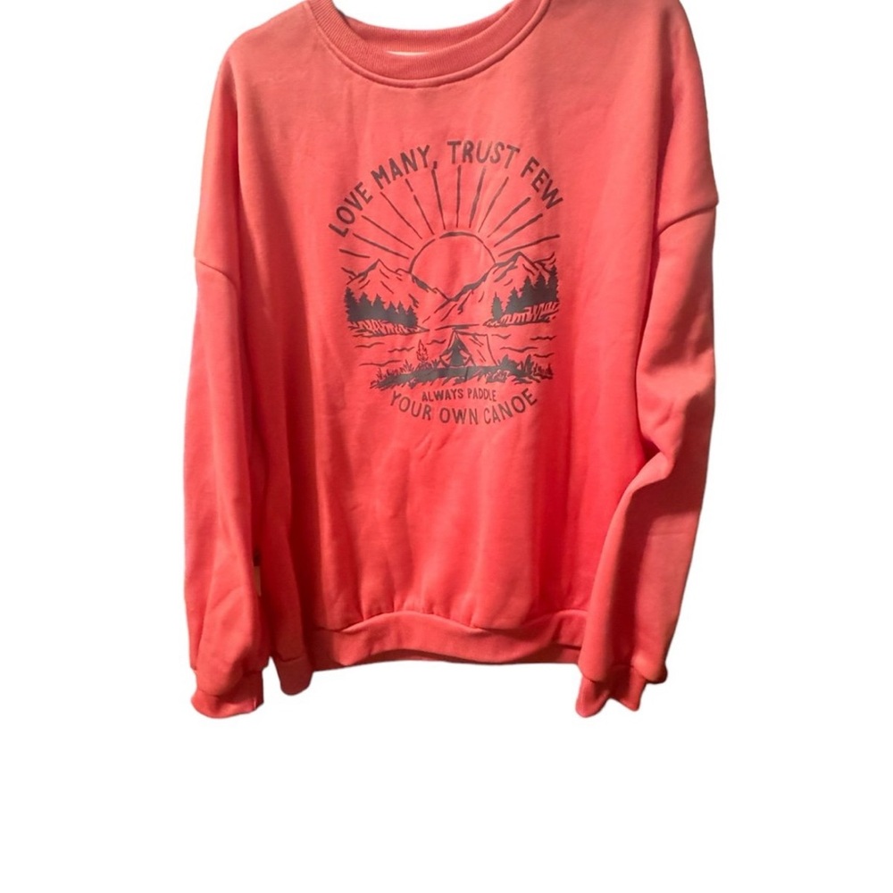 SHEIN Pink Crew Neck Sweater with Graphic Design